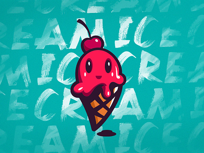 Ice Cream - logo design branding character colorful cute design foodlogo frozen gelato graphic design icecream illustration logo logodesign mascot modern simple