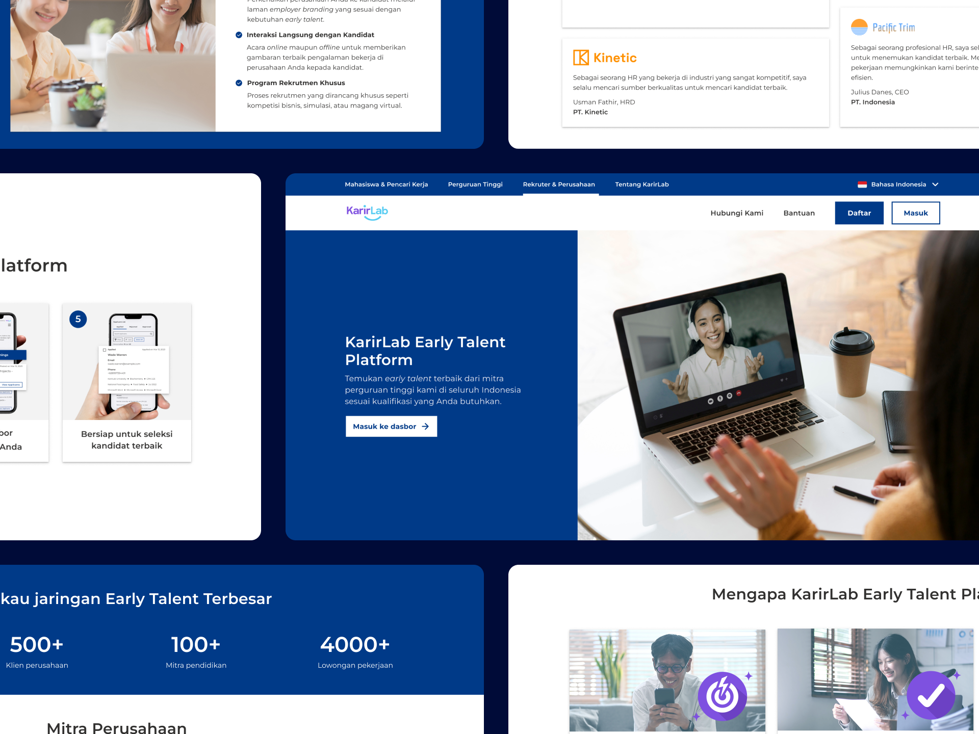 KarirLab - Landing Page for Companies companies company profile website company website daily inspiration education education institution website education platform education website formal website graphic design indonesia job portal website ui ui inspiration uiux design uiux inspiration user interface ux website design