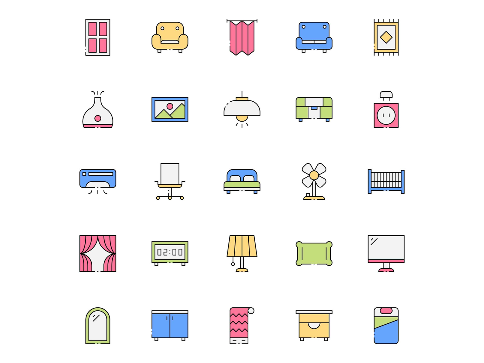 25 Free Bedroom Icons By Unblast On Dribbble