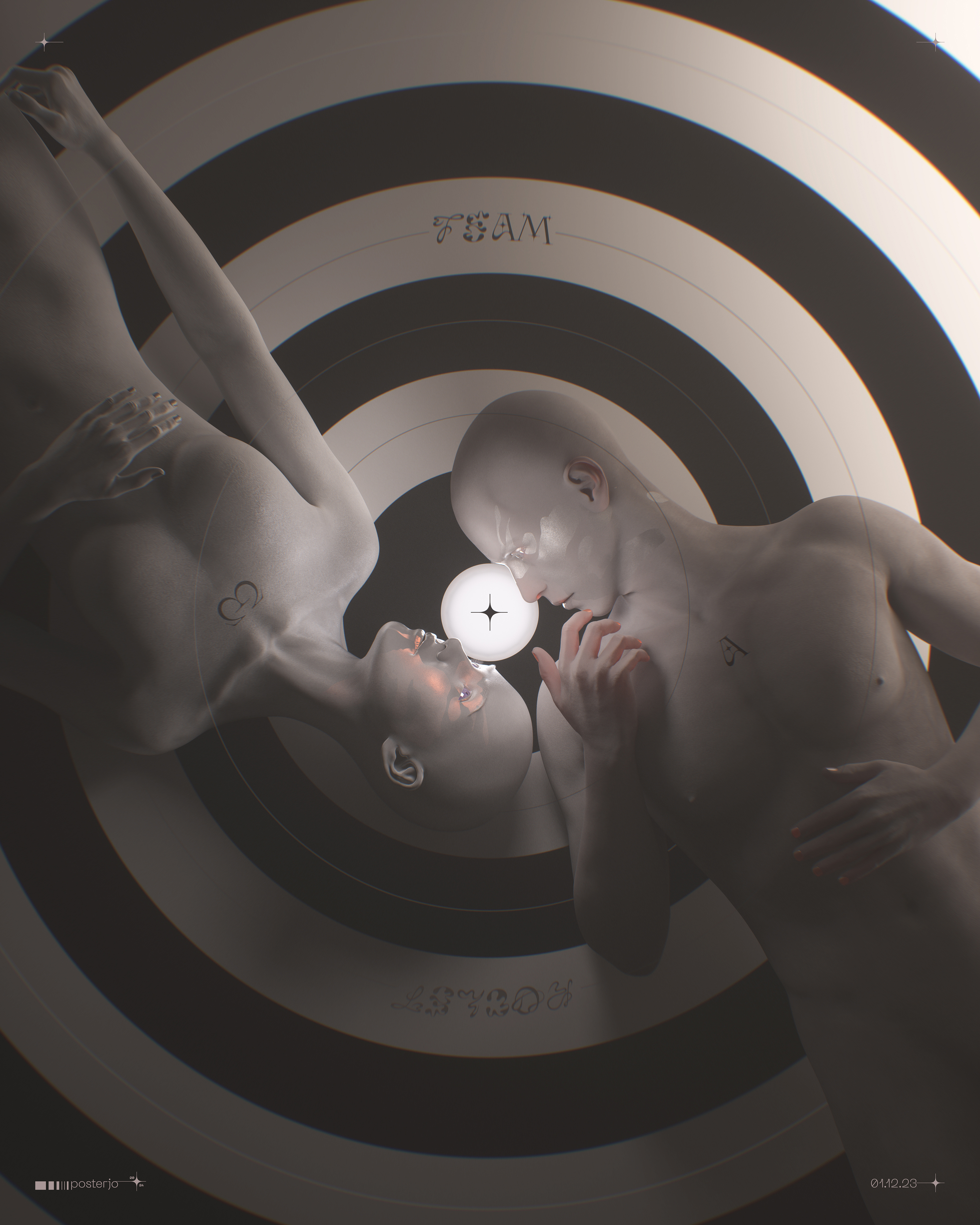 Gaze - 01.12.23 3d 3dart blender c4d cinema4d gaze humans joansterjo octane posterjo render