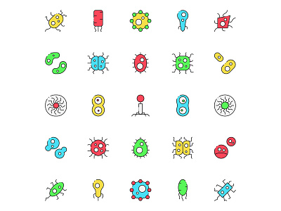 Microscopic Life Icons cells free icons freebie germs icon design microscopic science vector download vector icon
