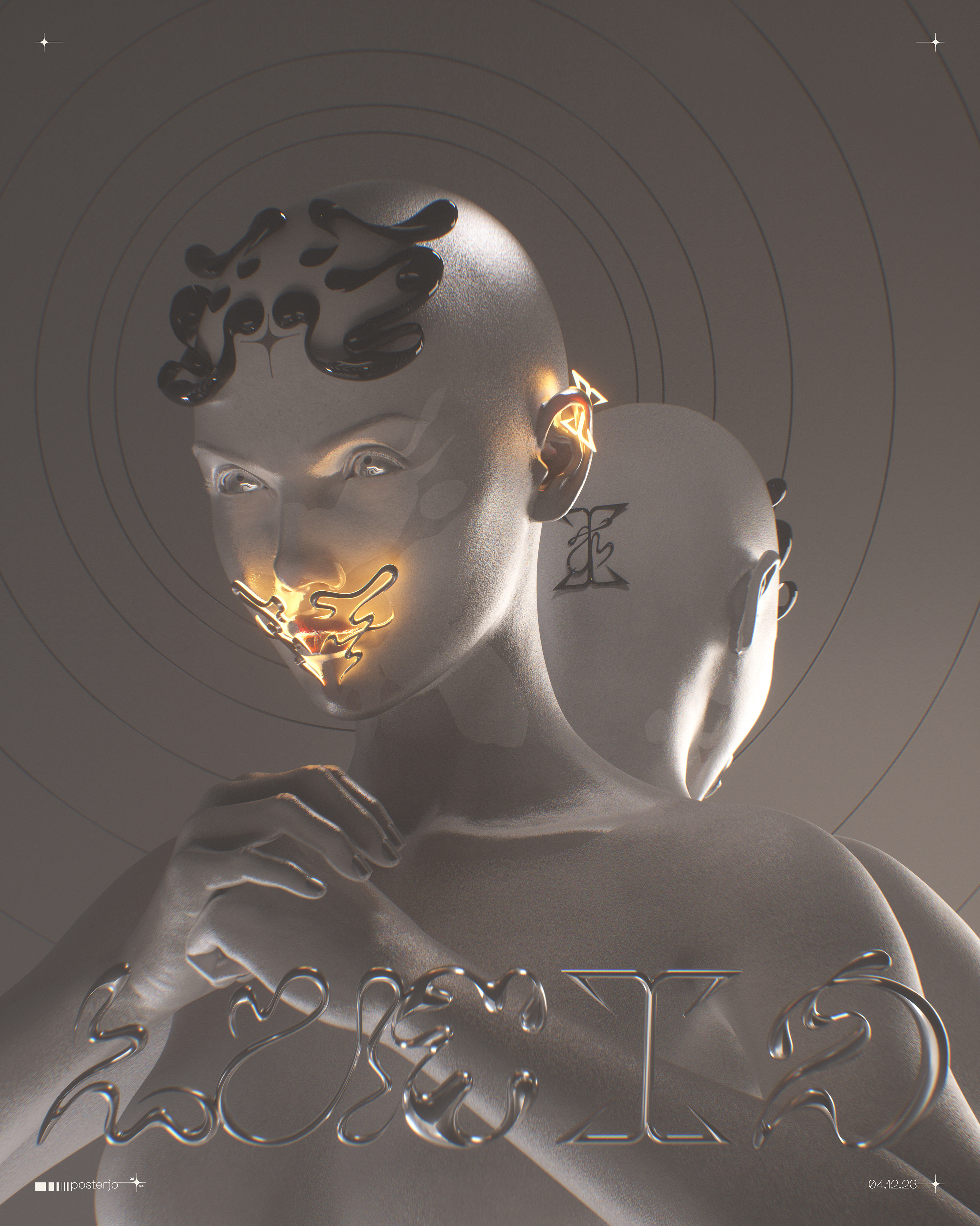 Lucid - 04.12.23 3dart blender c4d chromatic chrometype cinema4d dystopic fantasy joansterjo octane posterj posterjo render