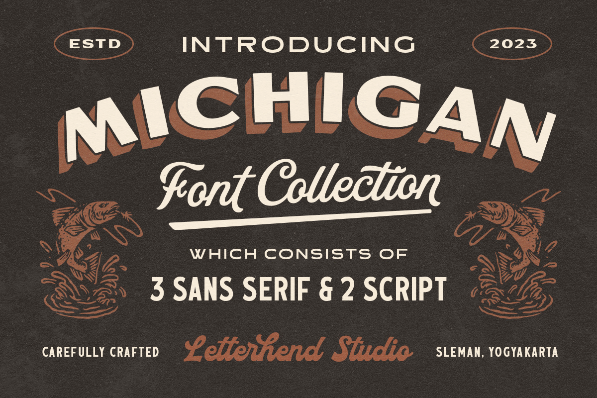 MIchigan - Font Collection freebies vintage typography