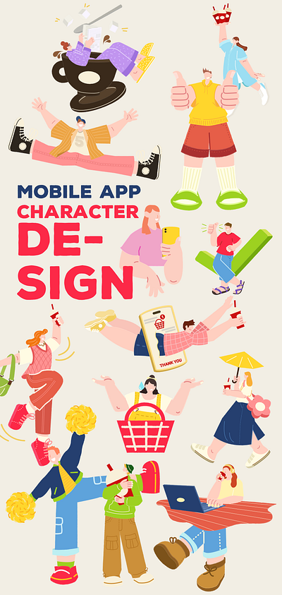 MOBILE APP CHARACTER DESIGN CONCEPT graphic design illustration