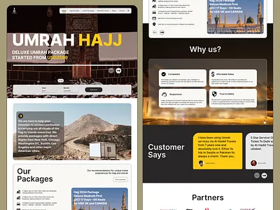 Umrah & Hajj Tour Landing Page black web desktop wen envato haji travel hajj website landing page mobile web tour travel website tour website travel website ui umrah website web design web template website yellow web