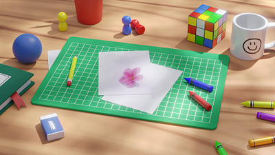 Work and Play 3d 3dart art blender cartoon color design desk environment fun illustration stylized work working