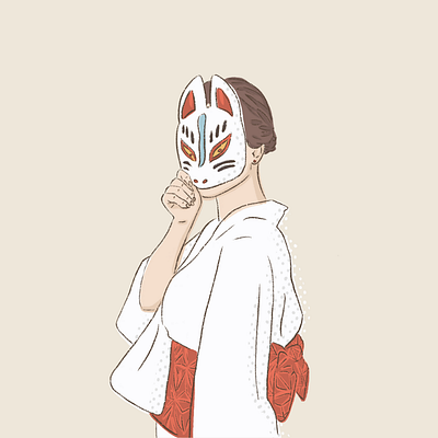 Kitsune illustration procreate