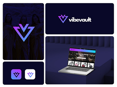 Vibe Vault Logo design graphic design logo ui