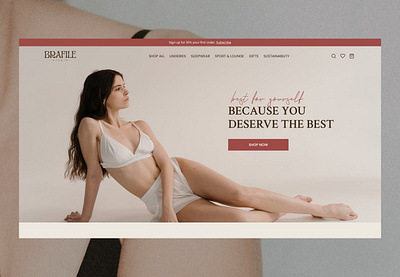 BRAFILE - Lingerie Brand Website beauty fashion homepage landing page lingerie online shopping shop ui ui layout women