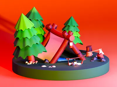Camping Memories 3d animation blender branding cartoon colors design graphic design illustration illustrator