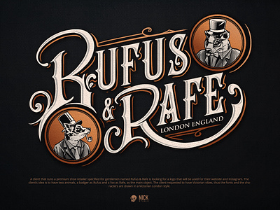 Rufus & Rafe branding design graphic design hand drawing hand drawn illustration logo ui vintage vintage logo