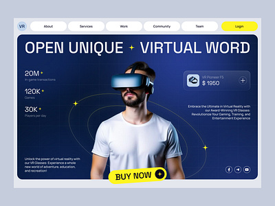 VR Glasses Website design device ecommerce gadget product website smart glasses technological website technology ui ux vr glasses vr startup web design