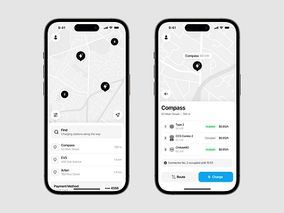 Charging Finder app app mobile app ui uiux ux