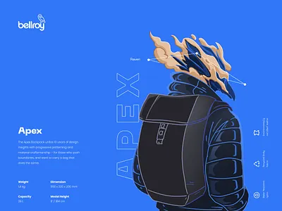 Raven Apex Design Character assets backpack brand illustration character crow design character fashion graphic design illustration