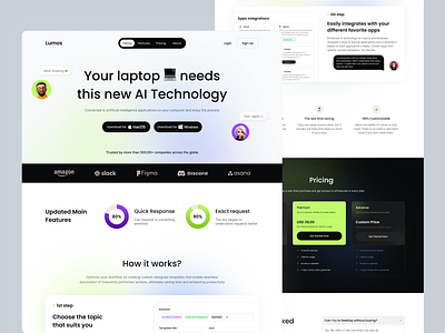 Lumos! - Promotional landing page design for AI extension ai design landing page landing page design product landing promo landing page startup landing startup website ui ux web design website design