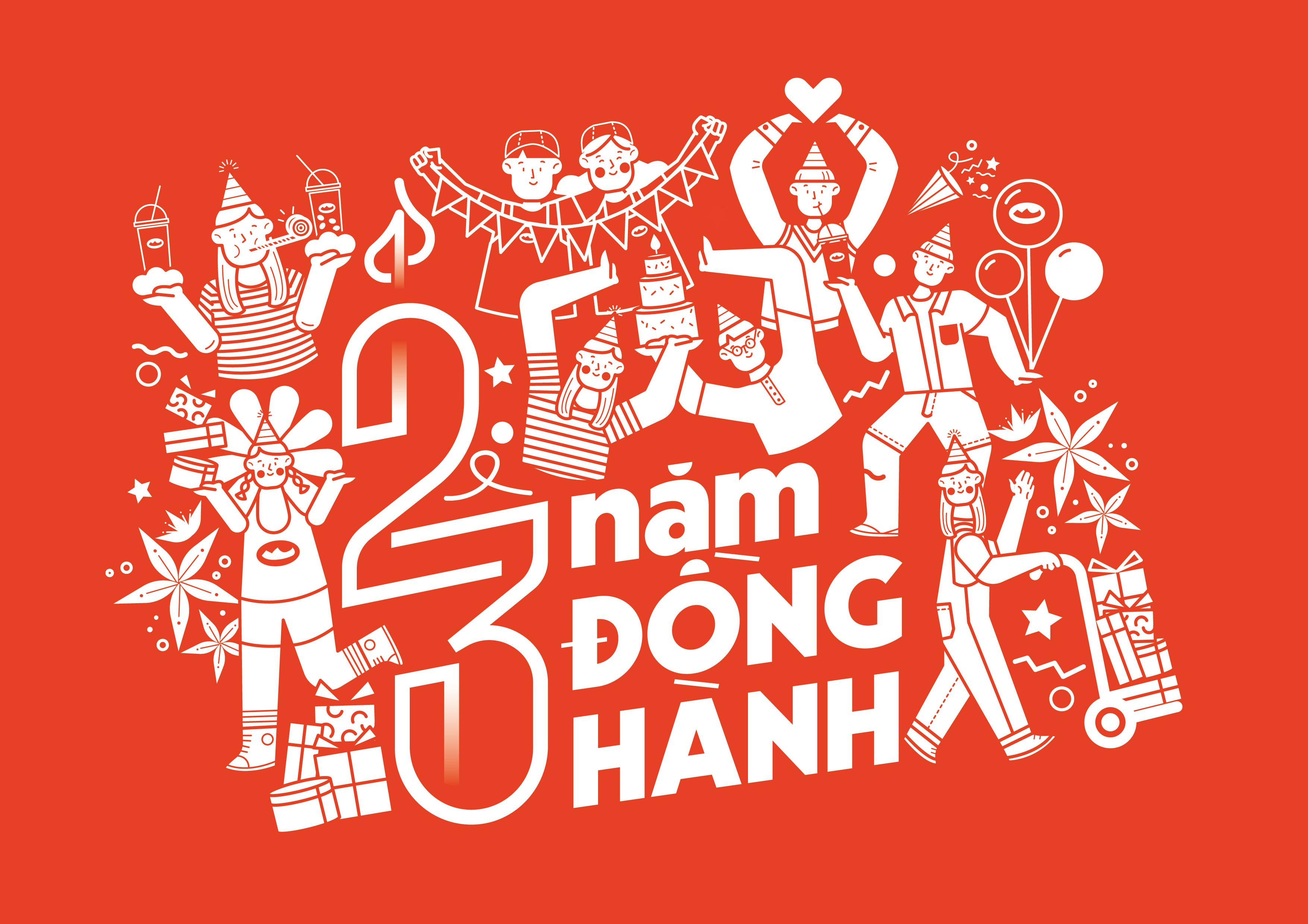 HIGHLANDS COFFEE 23rd BIRTHDAY KEY VISUAL CONCEPT branding design graphic design illustration painting vector