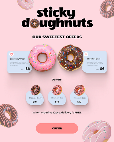 My banner "Delicious Donuts" is a feast for the eyes banner branding design design banner graphic design illustration logo typography ui ux vector