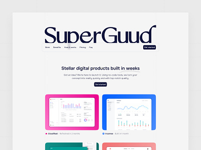SuperGuud - Landing page agency branding clean design landing minimal ui website