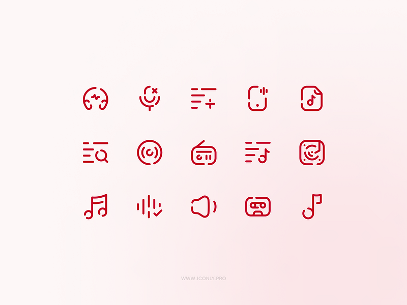 Iconly Pro, Music category! design icon icondesign iconography iconpack icons iconset music song ui