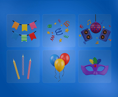 Birthday 3D Icon set 3d 3d icons balloons birthday birthday 3d icon birthday candles birthday decoration birthday icons birthday icons elements birthday illustration blender carnival confetti disco happy birthday happy new year icons illustration new year icons ui