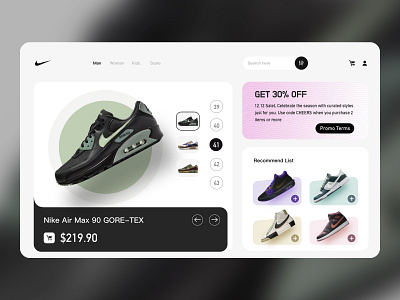 Landing page design landiing shoes ui ux web