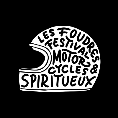 Les Foudres Festival apparel design graphic design hand lettering illustration lettering motorcycle typography