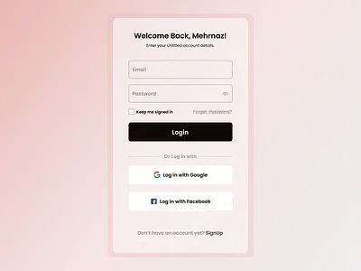 Log in component #1 component dailychallenge dailygita productdesign uidesign uiuxdesign