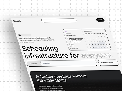 Cal.com Web Design schedule website ui design web design web ui web ui design