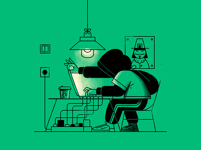 hacker character design flat icon illustration illustrator logo ui vector waldek