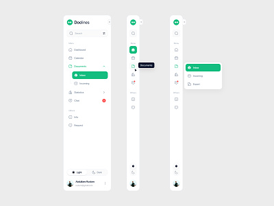 Sidebar navigation — Doclines UI dashboard dashboard design dashboard sidebar menu design menu ui minimal sidebar minimal sidebar design navigation sidebar sidebar design sidebar navigation sidebar ui sidebar ui design sidebar ui ux