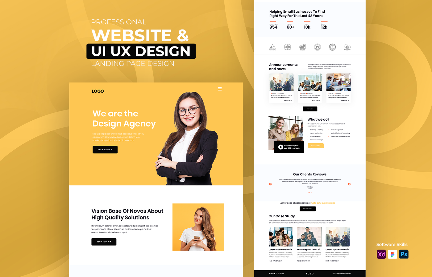 Graphics Agency Website Landing Page Design by Freelancrsakib on Dribbble