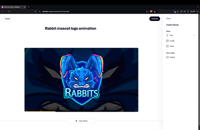 Rabbit mascot logo animation animation logo motion graphics