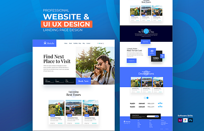 Travel Agency Website Landing Page Design banner design branding design graphic design illustration logo ui ui ux design ux design web design