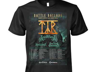 TYR Battle Ballads North American Tour 2024 Shirt hoodie long sleeve north american tour shirt sweatshirt t shirt tyr battle ballads us music tour 2024 v neck
