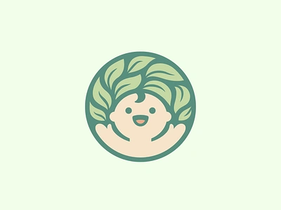 Natural Baby adorable logo baby logo brand branding cartoon logo circle logo cute logo formula identity illustrative logo kids leaf logo logo milk diaper natural logo newborn organic soft feminine toddler tree