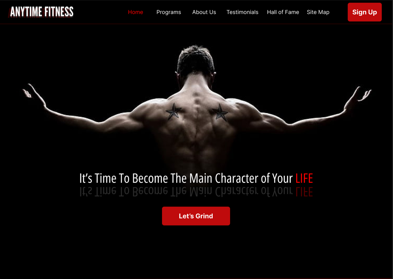 Example of Gym& Fitness Landing Page Design