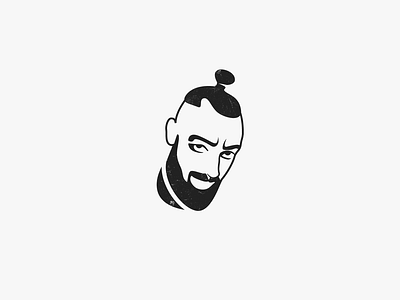 Bearded man logo barber beard beardman bun character design face illustration logo logodesign man mark ponytail portrait sign symbol