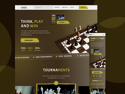 Chess Tournament Game adobe xd animation figma game ui ux