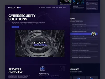 Cybersecurity Landing Page blue clean design clean ui cybersecurity cybersecuritydesign dark site dark style dark theme design encryptiondesign figma landing page new style securewebdesign tech tech design ui ui ux violet web design