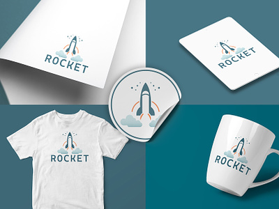 Rocket Logo branding cloud consulting design fly font icon identity illustration logo logotype mark monogram rocket rocket logo rocketship simple space spaceship symbol