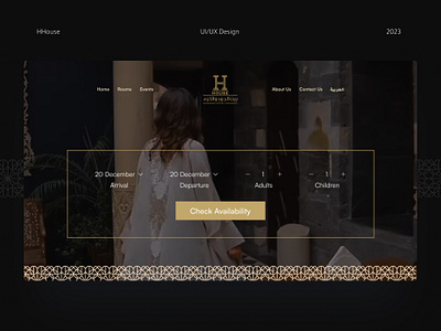 HHouse Hotel Website arabian hotel landing page oriental ui uiux user interface web design