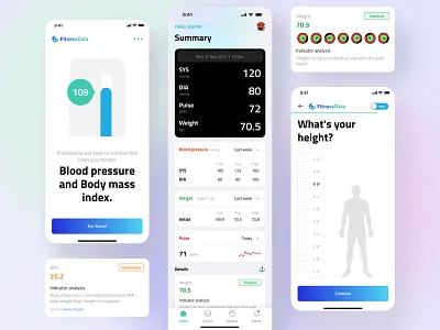 FitnessData app concept branding design flat graphic design illustration logo typography ui vector