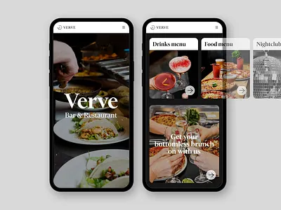 Verve mobile restaurant website