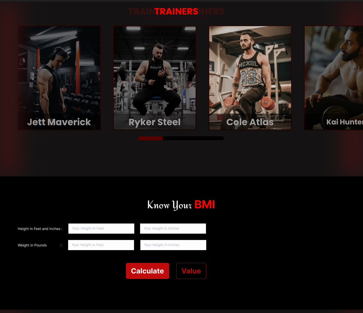 Example of Gym& Fitness Landing Page Design
