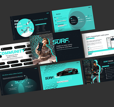 SURF. business presentation deck design investor presentation layout design pitch pitch deck pitch deck design pitchdeck powerpoint presentation presentation design slides visual design