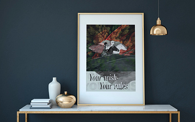 Collage poster "Your wish - your rules" collage design digital collage digital illustration graphic design illus illustration illustrator poster poster design surrealism typography wish