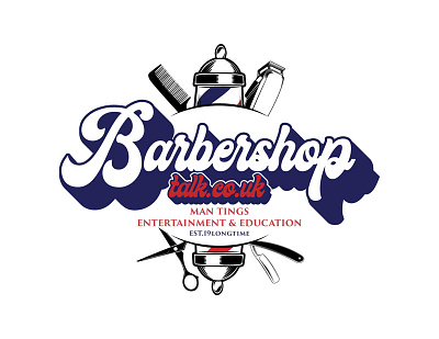 Barbershop talk logo designs logo illustration