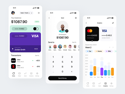 Mowallet - Wallet Application design app application design design minimal mobile design money price send money ui wallet