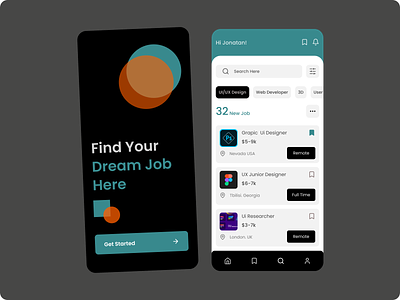 Job Finder app app design job mobile ui ux