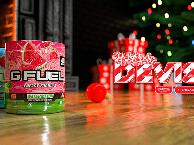 3D Christmas GFUEL Advertisement 3d 3d modelling cinema 4d cinema4d graphic design octane render otoy render